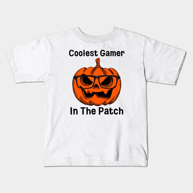 Coolest Gamer In The Patch Kids T-Shirt by HobbyAndArt